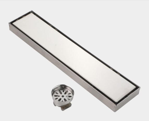 PR-157 Tiles Insert Shower Channel Drain Stainless Steel Bathroom Linear Wet Room Commercial Heavy-Duty Grate Tray Water Drainage Spa Hotel Industrial Anti-Slip Rustproof Easy Clean Professional Grade Tile Compatible Flush Robust